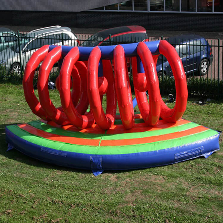 KeepFuns Outdoor inflatable land obstacle course red, blue and green color matching Sports Games competitive entertainment equipment