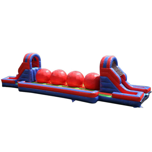KeepFuns Outdoor inflatable land obstacle course red, blue and green color matching fun competition equipment parent-child interactive inflatable obstacle course toy