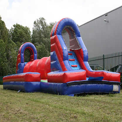 KeepFuns Outdoor inflatable land obstacle course red, blue and green color matching fun competition equipment parent-child interactive inflatable obstacle course toy