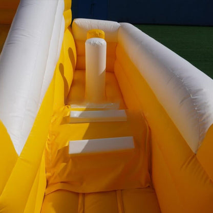 KeepFuns Outdoor inflatable land obstacle course yellow and white color matching fun competition equipment