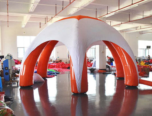KeepFuns Outdoor inflatable tent, orange and white color matching tent, exhibition and sales, temporary storage inflatable tent