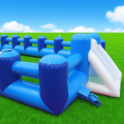 KeepFuns Outdoor large inflatable football playground blue and white color matching Sports Games football competitive entertainment equipment
