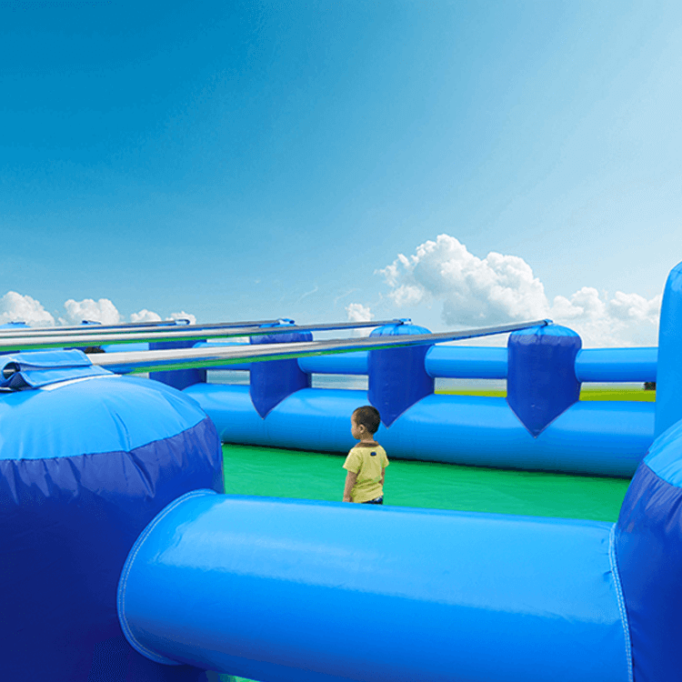 KeepFuns Outdoor large inflatable football playground blue and white color matching Sports Games football competitive entertainment equipment