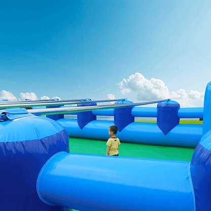 KeepFuns Outdoor large inflatable football playground blue and white color matching Sports Games football competitive entertainment equipment