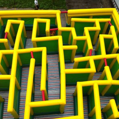 KeepFuns Outdoor large inflatable maze yellow green red color matching Sports Games parent-child interactive inflatable entertainment facilities