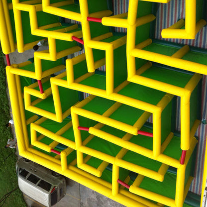 KeepFuns Outdoor large inflatable maze yellow green red color matching Sports Games parent-child interactive inflatable entertainment facilities