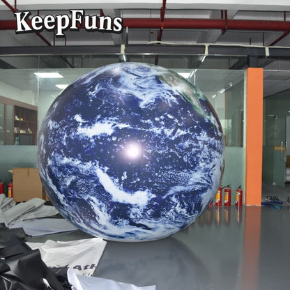 KeepFuns PVC Inflatable Planet Balloons, customizable in size and Logo, made of waterproof and durable material, suitable for mall decoration, party decoration, theme events, and advertising