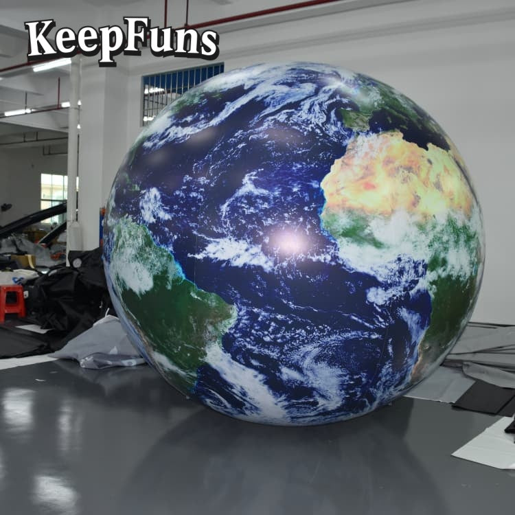 KeepFuns PVC Inflatable Planet Balloons, customizable in size and Logo, made of waterproof and durable material, suitable for mall decoration, party decoration, theme events, and advertising