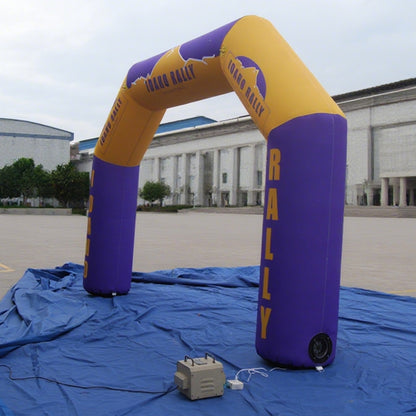 KeepFuns Purple and yellow contrasting angled inflatable arch, outdoor rally event arch, car off-road activity arch, customized event logo arch