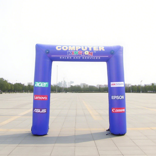 KeepFuns Purple right angle inflatable advertising arch Digital brand promotion arch Exhibition event promotion arch Multi-brand joint display arch
