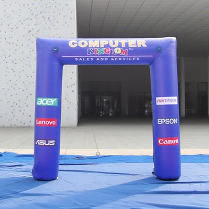 KeepFuns Purple right angle inflatable advertising arch Digital brand promotion arch Exhibition event promotion arch Multi-brand joint display arch