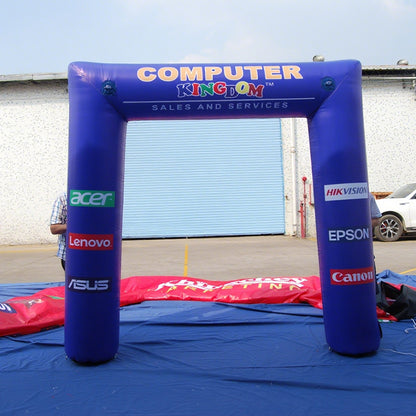 KeepFuns Purple right angle inflatable advertising arch Digital brand promotion arch Exhibition event promotion arch Multi-brand joint display arch
