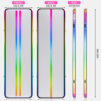 KeepFuns Rainbow color inflatable gymnastics mat children's dance fitness training mat portable foldable multifunctional exercise mat