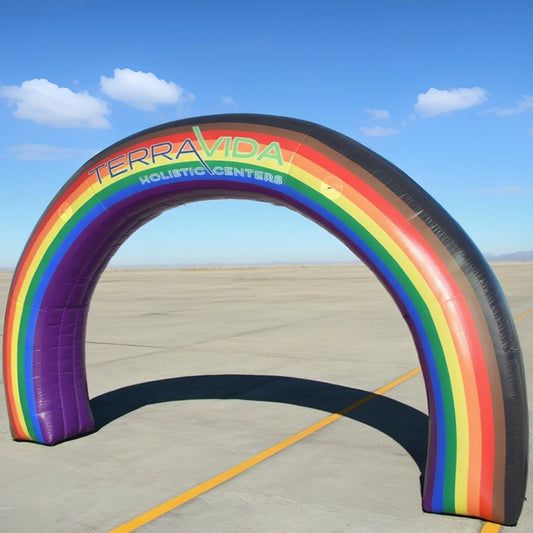 KeepFuns Rainbow gradient inflatable semicircular arch Outdoor multi-activity promotion arch Brand customized LOGO arch Festival celebration creative arch