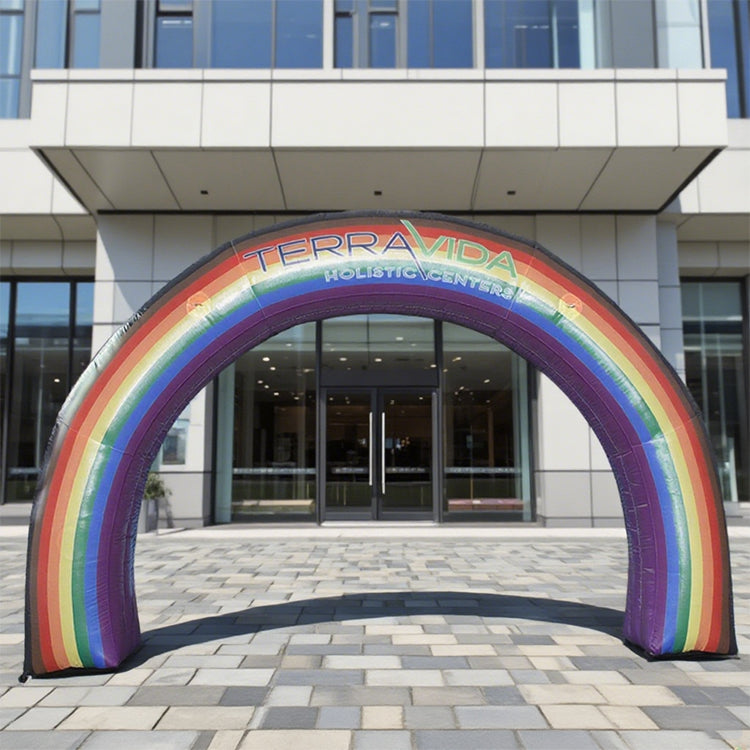 KeepFuns Rainbow gradient inflatable semicircular arch Outdoor multi-activity promotion arch Brand customized LOGO arch Festival celebration creative arch