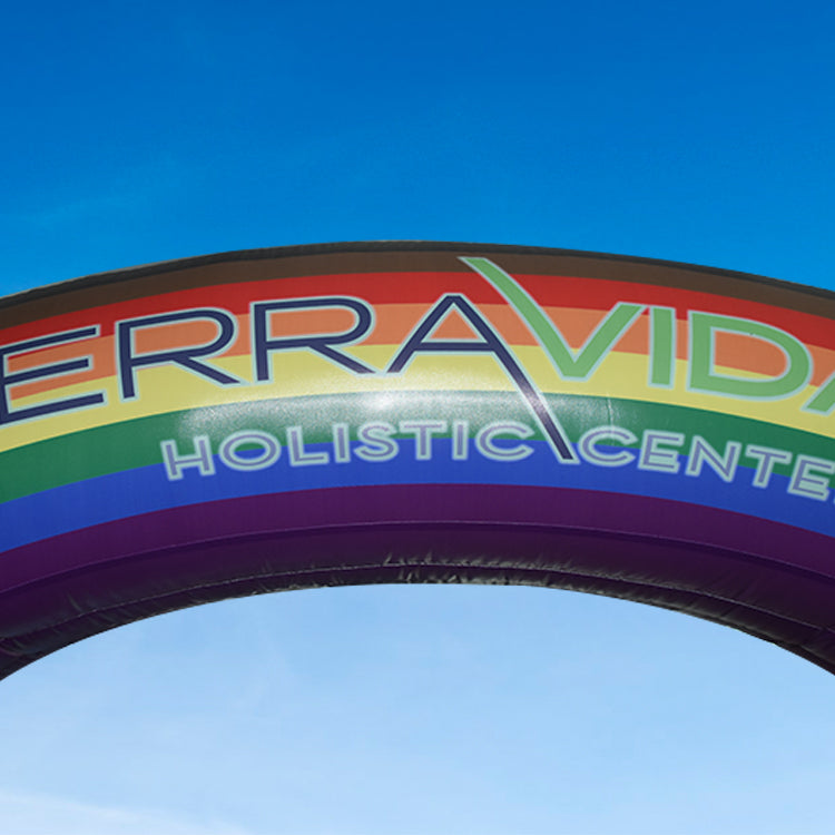 KeepFuns Rainbow gradient inflatable semicircular arch Outdoor multi-activity promotion arch Brand customized LOGO arch Festival celebration creative arch