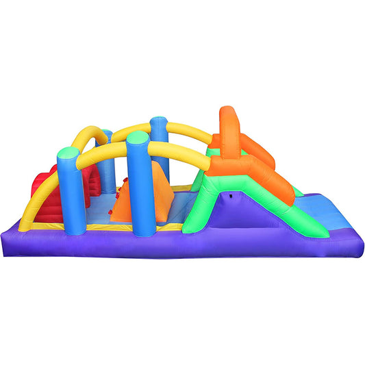 KeepFuns Rainbow inflatable obstacle course Children's outdoor climbing slide amusement facilities Parent-child interactive large inflatable toy