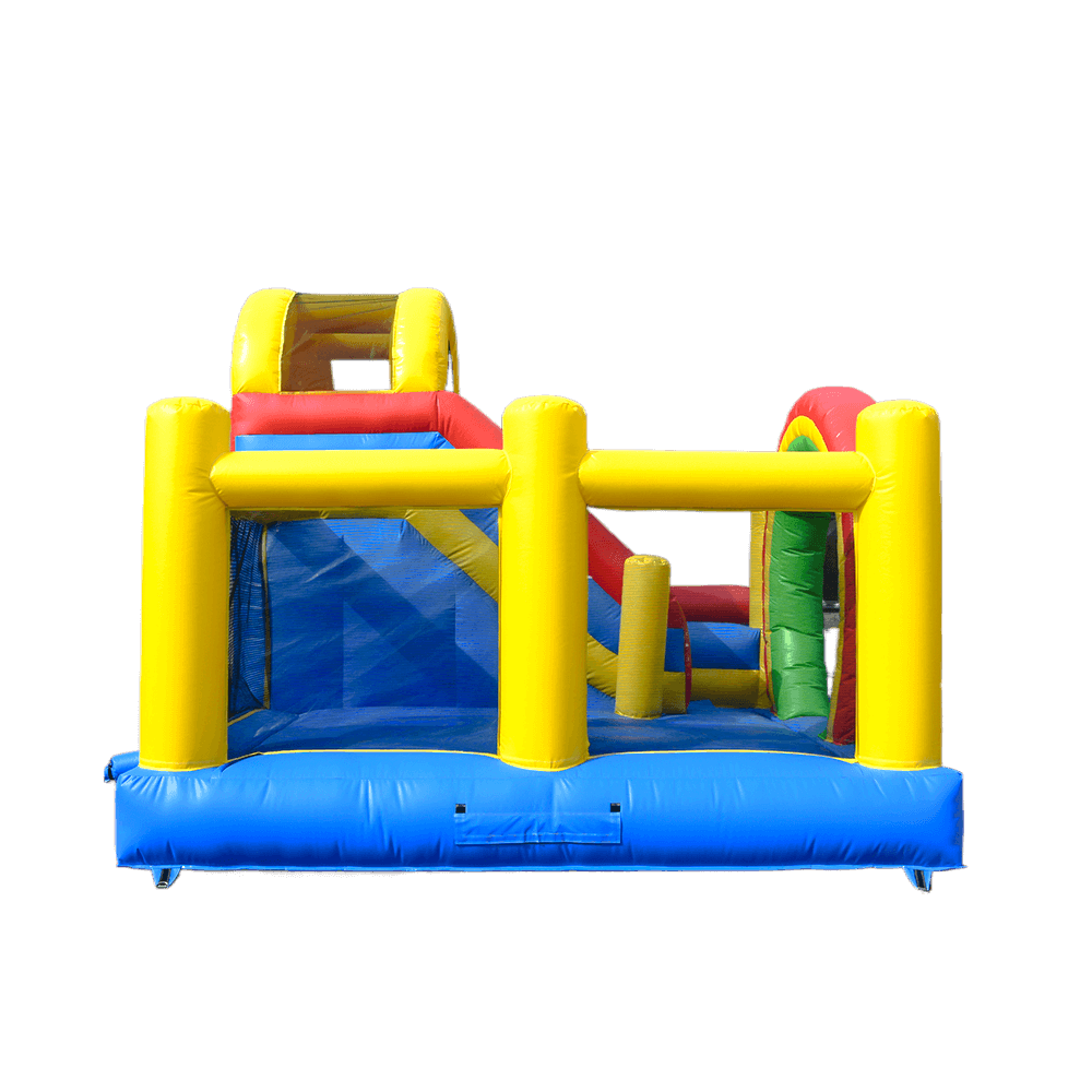 KeepFuns Rainbow theme inflatable playground, children's outdoor slide trampoline facilities, parent-child interactive colorful amusement castle