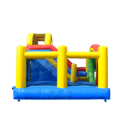 KeepFuns Rainbow theme inflatable playground, children's outdoor slide trampoline facilities, parent-child interactive colorful amusement castle
