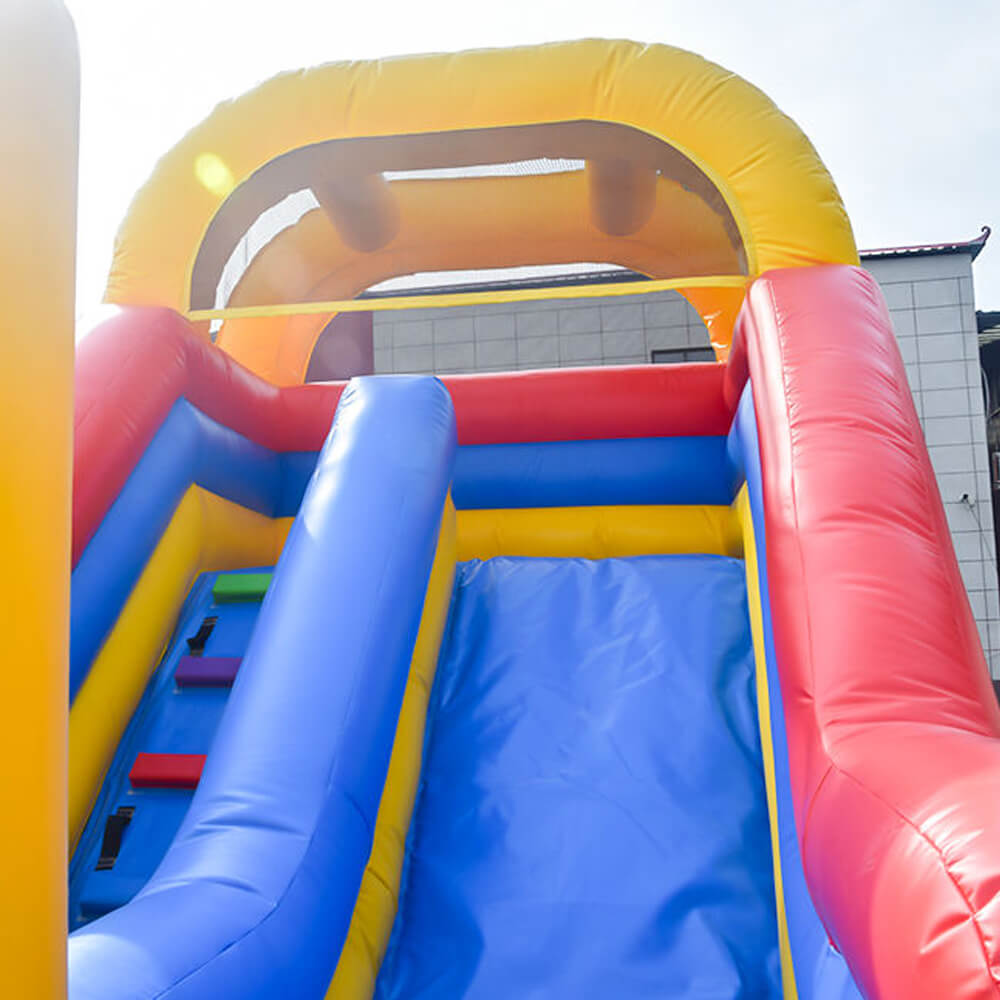 KeepFuns Rainbow theme inflatable playground, children's outdoor slide trampoline facilities, parent-child interactive colorful amusement castle