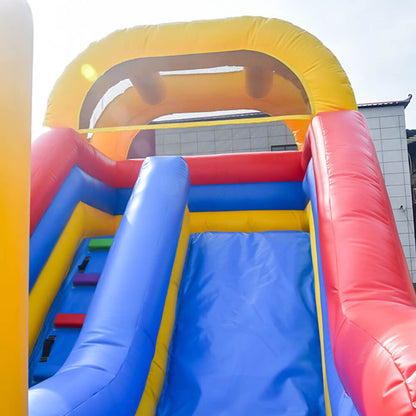 KeepFuns Rainbow theme inflatable playground, children's outdoor slide trampoline facilities, parent-child interactive colorful amusement castle