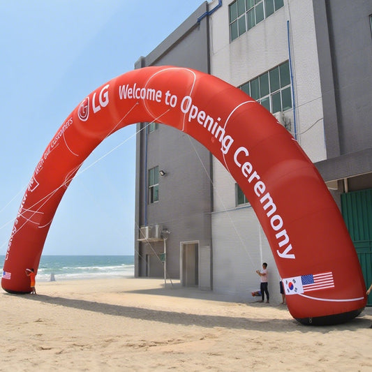KeepFuns Red inflatable opening arch, outdoor celebration arch, brand customized promotion arch, corporate ceremony welcome arch