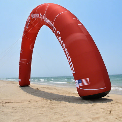 KeepFuns Red inflatable opening arch, outdoor celebration arch, brand customized promotion arch, corporate ceremony welcome arch