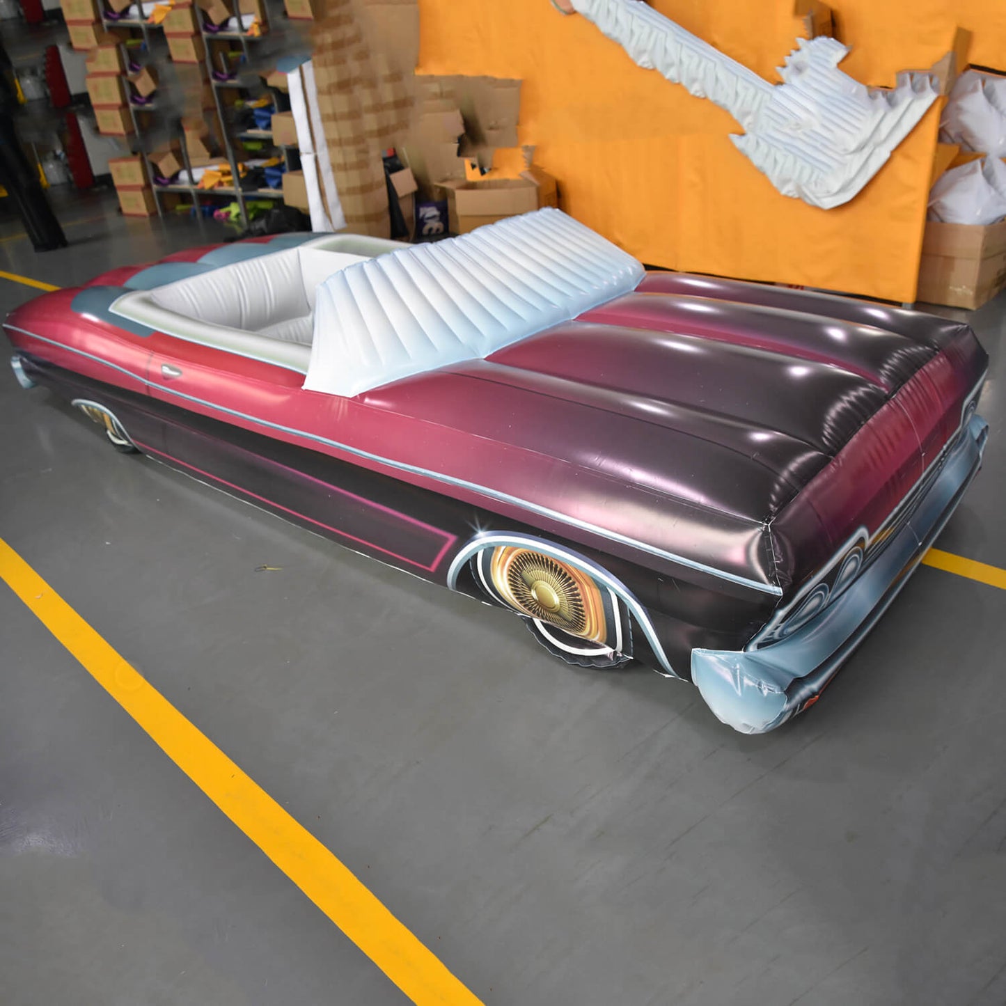 KeepFuns Retro convertible inflatable model, creative pool float, car-themed water toy