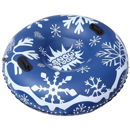 KeepFuns Snowflake inflatable ski ring blue snow slide toy universal ski tire for adults and children outdoor ice and snow sports equipment