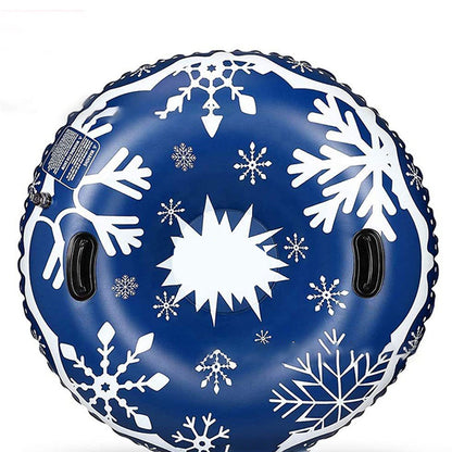 KeepFuns Snowflake inflatable ski ring blue snow slide toy universal ski tire for adults and children outdoor ice and snow sports equipment