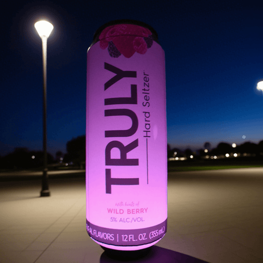 KeepFuns TRULY Wild Berry Flavor Inflatable Advertising Lamp Post Luminous Beverage Can Inflatable Model Outdoor Night Atmosphere Decoration Props