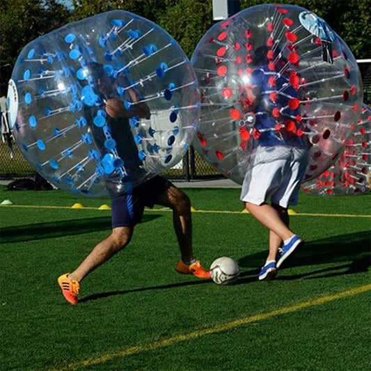 KeepFuns Transparent inflatable bumper ball red and blue color outdoor fun sports ball adult children bubble football toy