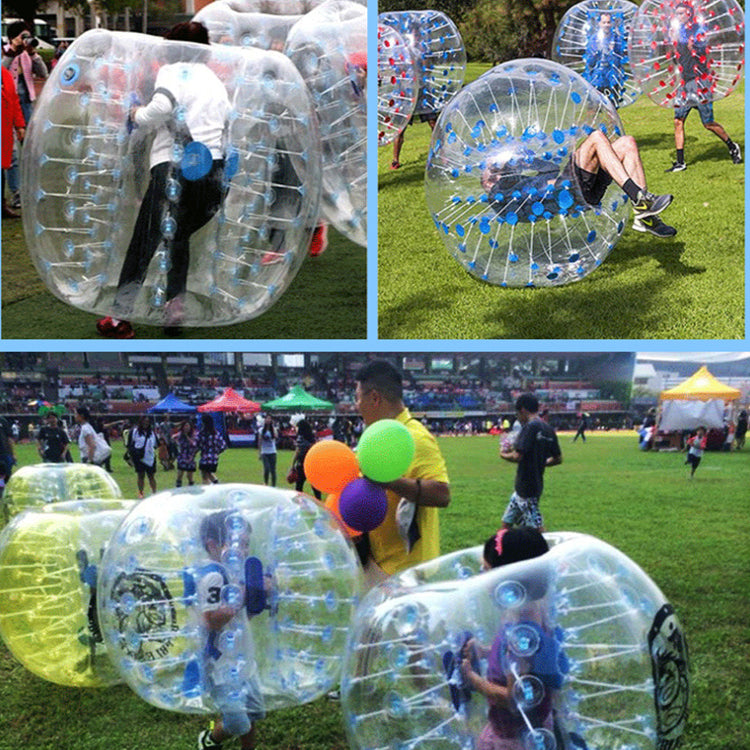 KeepFuns Transparent inflatable bumper ball red and blue color outdoor fun sports ball adult children bubble football toy