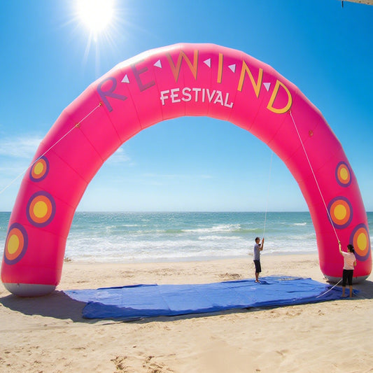 KeepFuns Various styles of inflatable semicircular advertising arches, outdoor music festivals, beach event arches, custom slogan brand promotion arches, inflatable arches suitable for multiple scenes