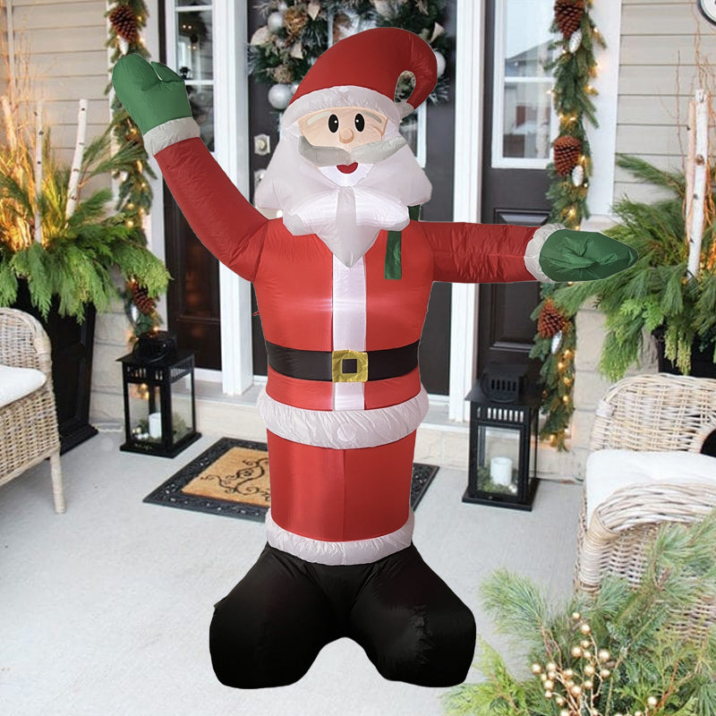 2.5m WAVING SANTA Christmas Inflatable Waving Santa Claus, LED Light Up