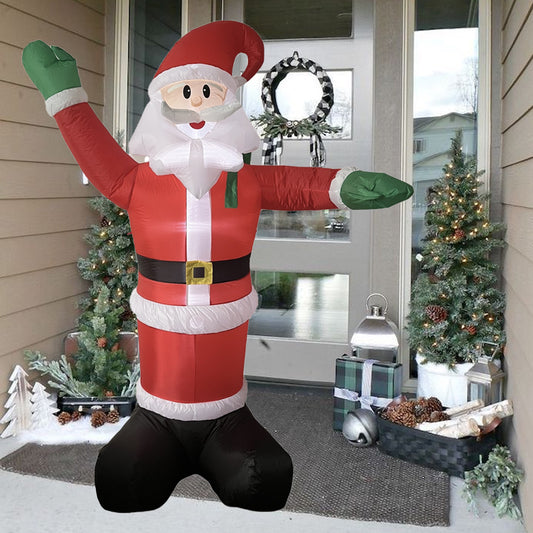 2.5m WAVING SANTA Christmas Inflatable Waving Santa Claus, LED Light Up