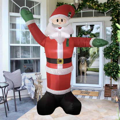 2.5m WAVING SANTA Christmas Inflatable Waving Santa Claus, LED Light Up