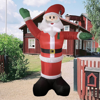 2.5m WAVING SANTA Christmas Inflatable Waving Santa Claus, LED Light Up