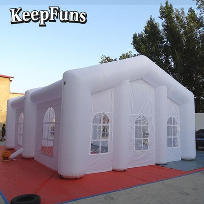 KeepFuns White Inflatable Peak Tent, with customizable size and logo, inflates quickly. It is suitable for parties, night discos, outdoor entertainment, advertising, etc.