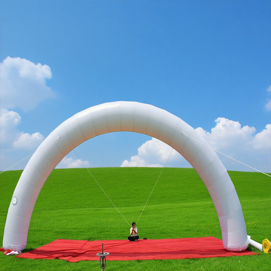 KeepFuns White inflatable semicircular advertising arch Outdoor wedding celebration arch Event opening welcome arch Custom printed arch