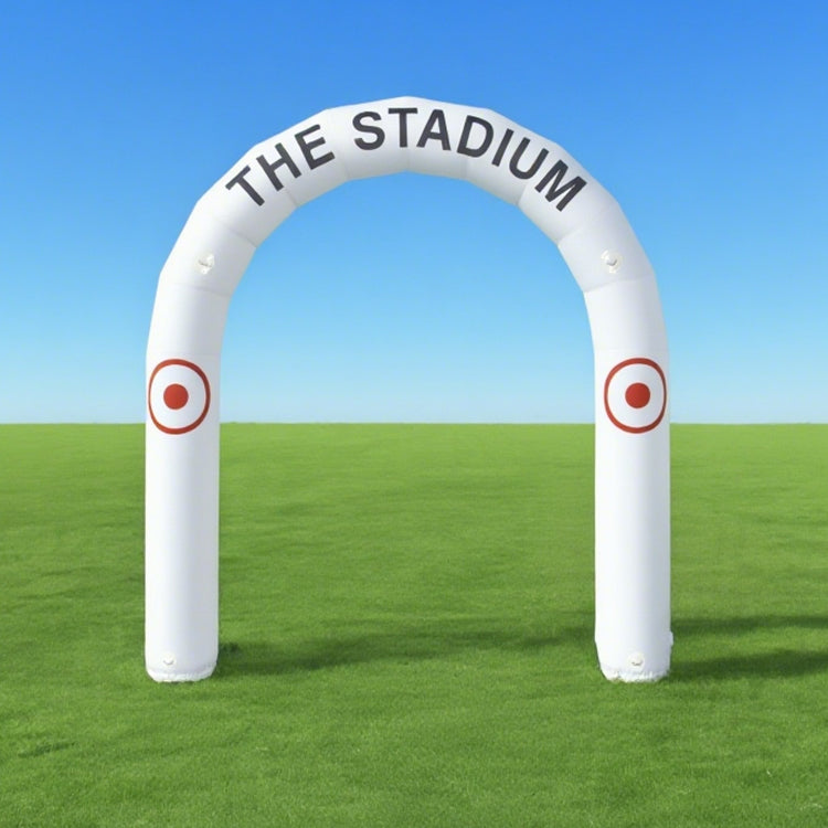 KeepFuns White inflatable semicircular advertising arch, stadium event arch, custom text pattern arch, outdoor sports promotion arch