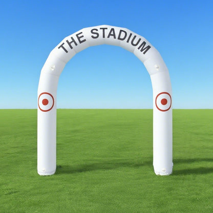 KeepFuns White inflatable semicircular advertising arch, stadium event arch, custom text pattern arch, outdoor sports promotion arch