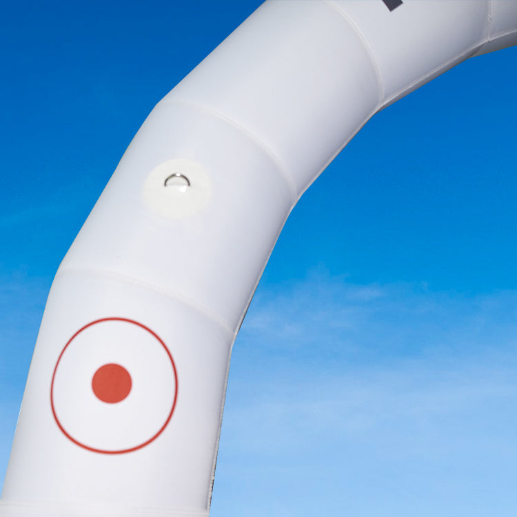 KeepFuns White inflatable semicircular advertising arch, stadium event arch, custom text pattern arch, outdoor sports promotion arch