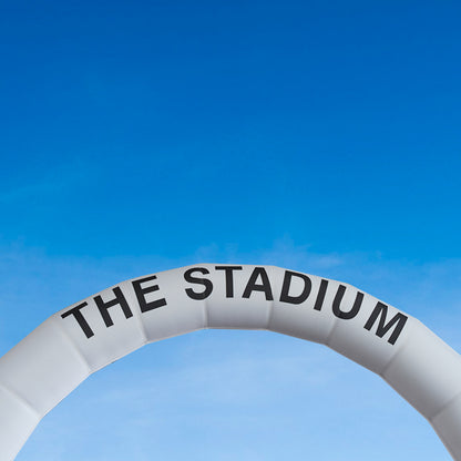 KeepFuns White inflatable semicircular advertising arch, stadium event arch, custom text pattern arch, outdoor sports promotion arch