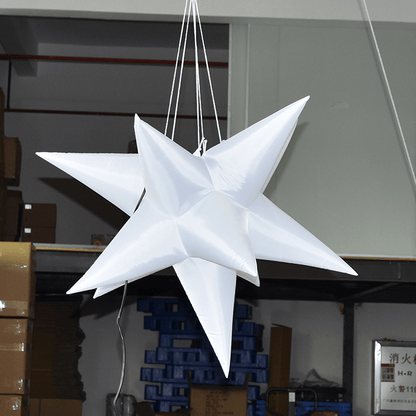 KeepFuns White inflatable star-shaped lamp post, hanging decorative inflatable lamp tube, festival celebration decoration props