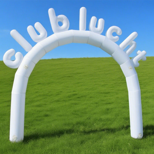 KeepFuns White letter shape inflatable arch, creative arch for club activities, outdoor party decoration arch, customized text advertising arch