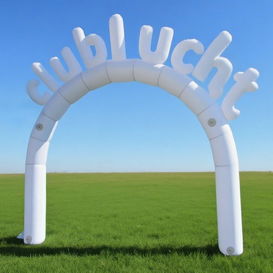 KeepFuns White letter shape inflatable arch, creative arch for club activities, outdoor party decoration arch, customized text advertising arch
