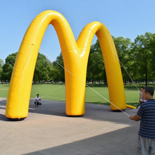 KeepFuns Yellow McDonald's iconic special-shaped advertising arch, brand event inflatable arch, fast food store promotion arch, customized brand logo arch