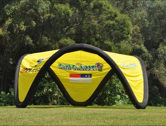 KeepFuns Yellow and black color matching inflatable tent outdoor event awning custom LOGO advertising inflatable model