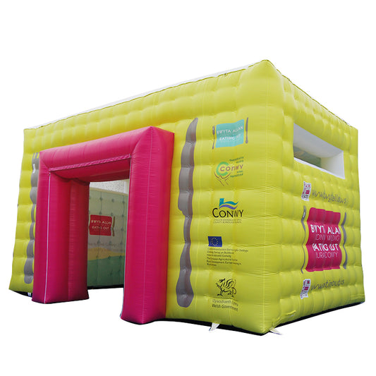 Yellow custom advertising inflatable tent, event promotion and exhibition inflatable model, outdoor portable brand promotion tent